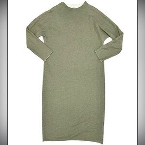 Frank And Eileen Isabelle Funnel Neck Olive Sweatshirt Dress